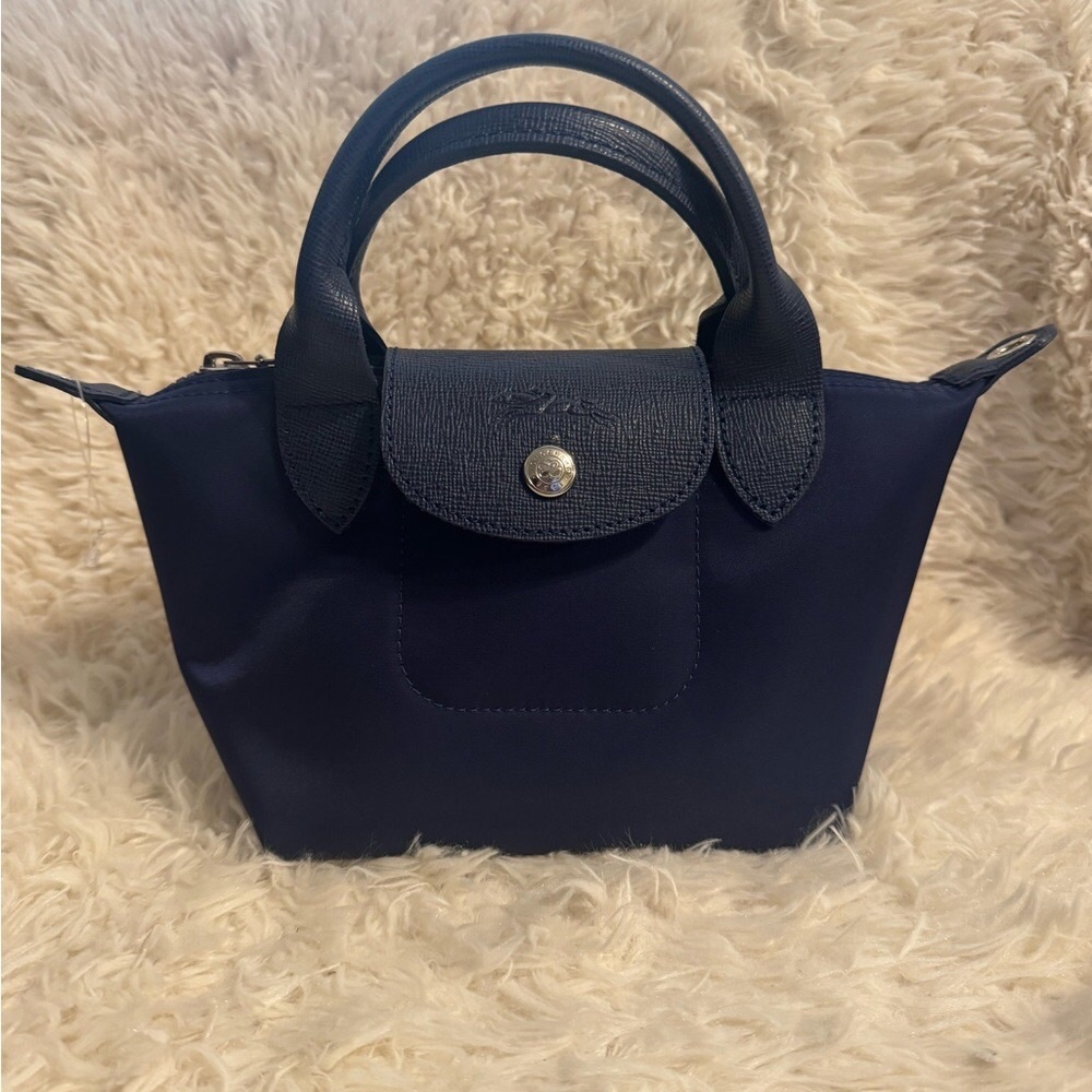 Longchamp Navy Blue Tote Bag